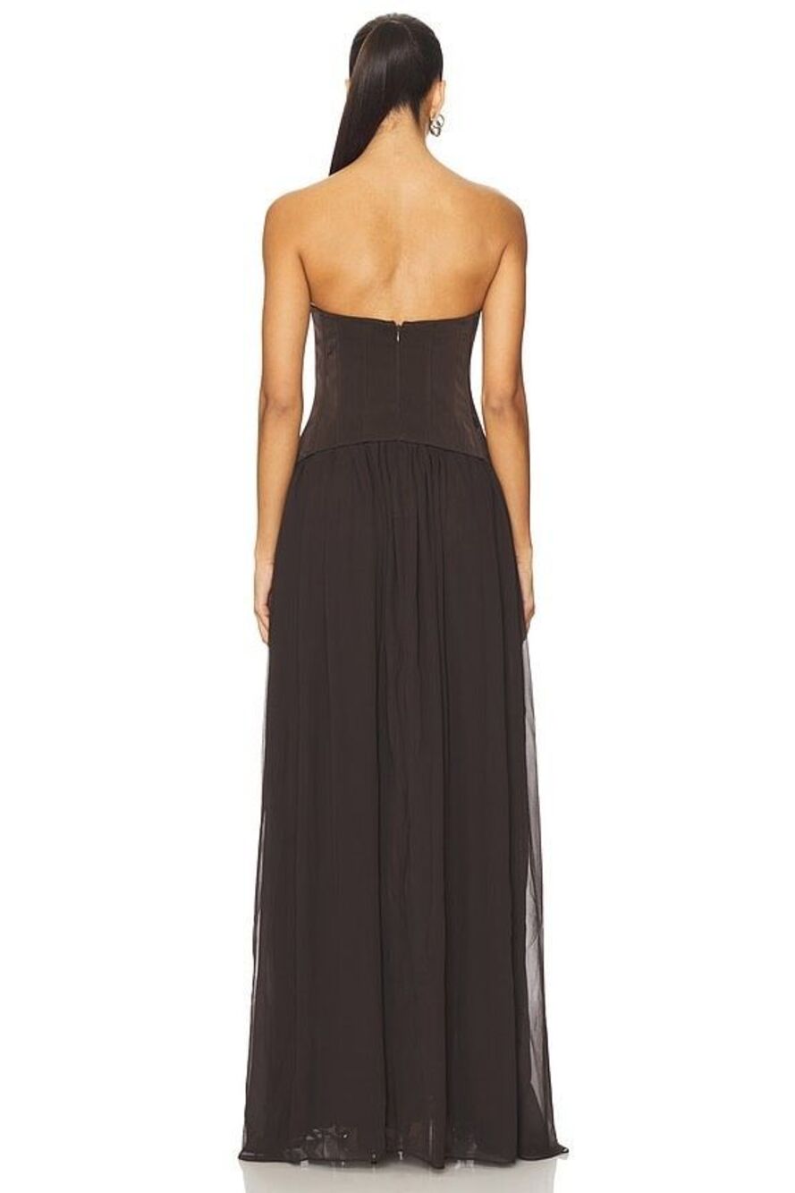 Lovers and Friends Delia Gown in Chocolate Brown Size XS $340 - Picture 3 of 12